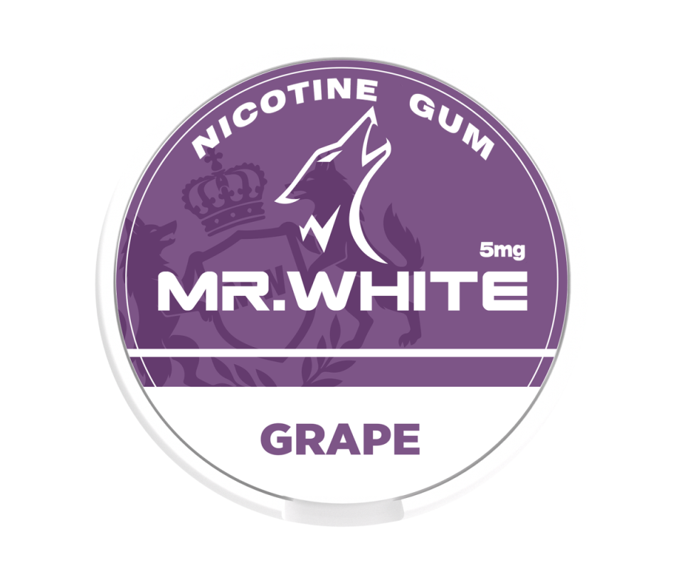 Mr. White 5mg Grape Nicotine Gum - Leading Nicotine Gum Manufacturer